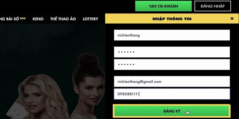 Các bước đăng ký tài khoản tại link của nhà cái 11bet