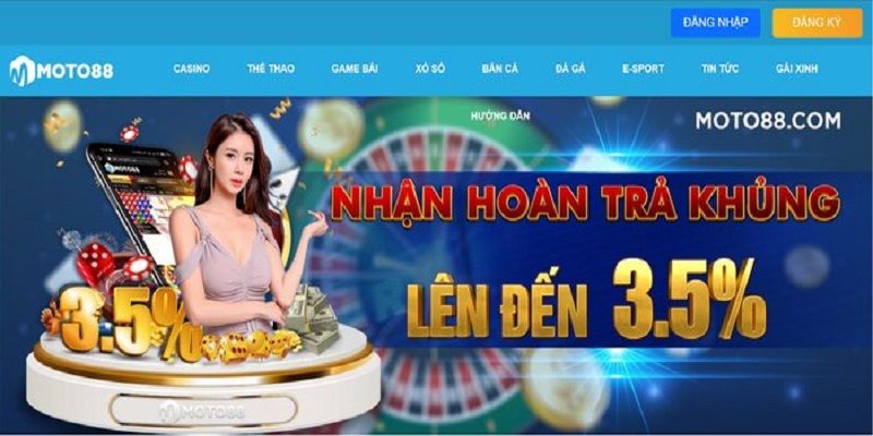 Khuyến mãi Moto88 hoàn trả lên tới 3,5%