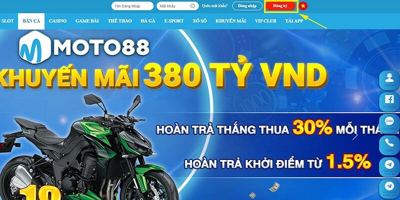 Khuyến mãi Moto88 nạp tiền mỗi chủ nhật hằng tuần